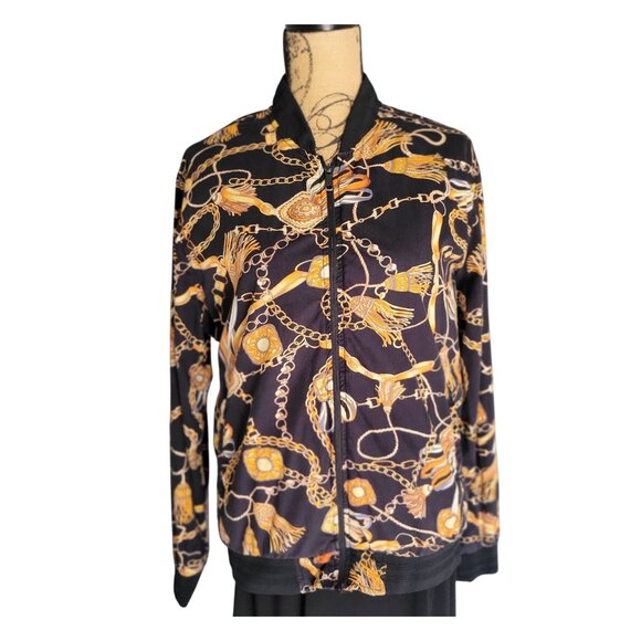 Denim & Flower by Ricky Singh Vintage Versace Inspired Men’s Bomber Jacket- XL - Picture 2 of 9